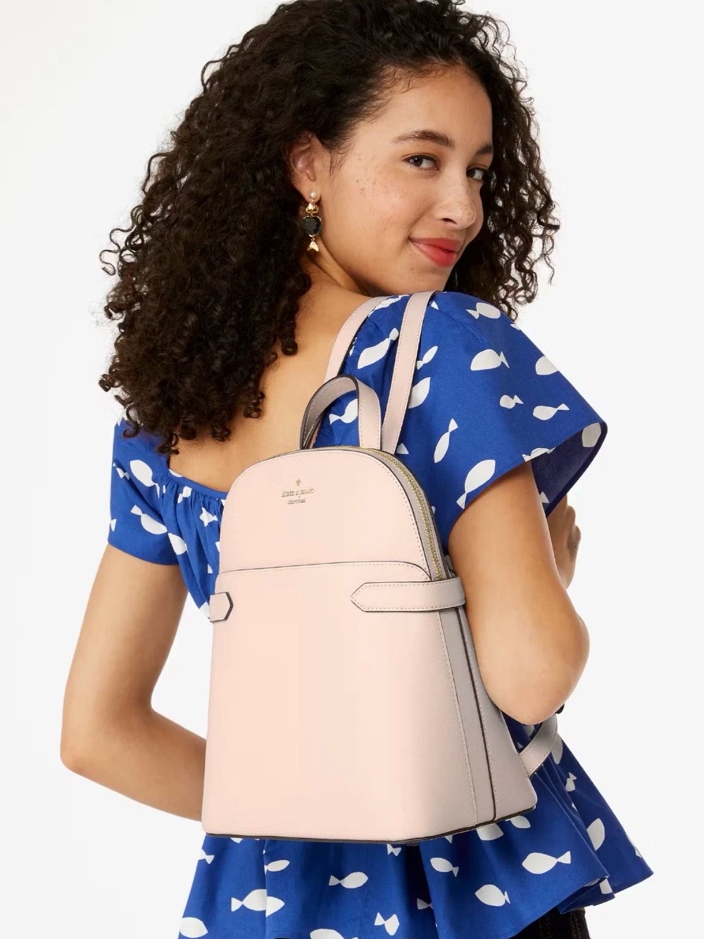Kate Spade Staci Leather Backpack Purse NWT/NEW Ballet Pink - Picture 2 of 10